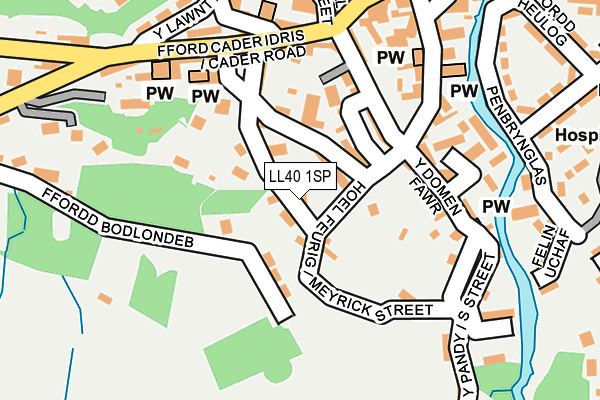 LL40 1SP map - OS OpenMap – Local (Ordnance Survey)