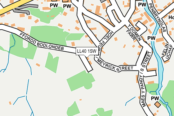 LL40 1SW map - OS OpenMap – Local (Ordnance Survey)