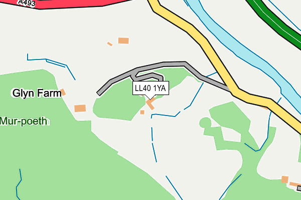 LL40 1YA map - OS OpenMap – Local (Ordnance Survey)