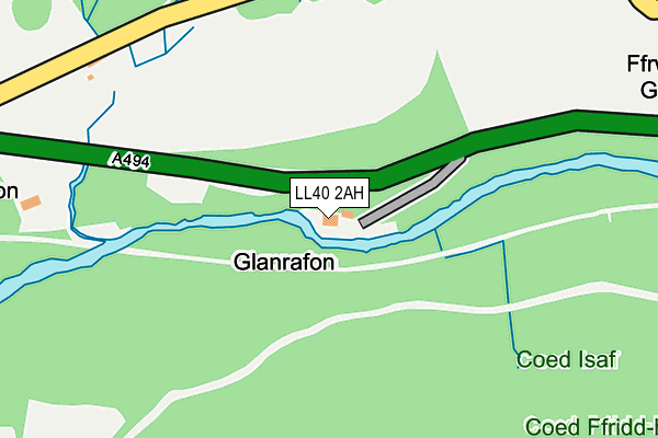 LL40 2AH map - OS OpenMap – Local (Ordnance Survey)