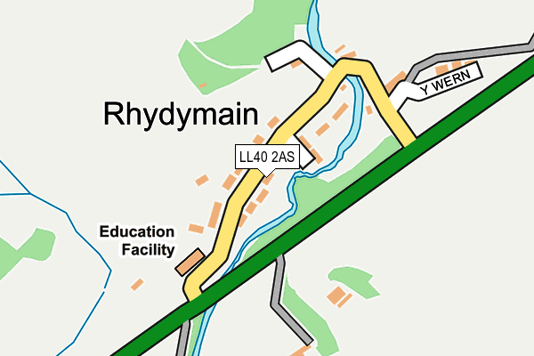 LL40 2AS map - OS OpenMap – Local (Ordnance Survey)