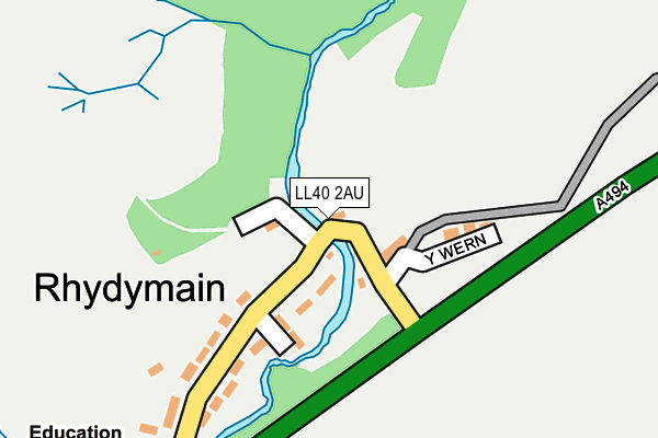 LL40 2AU map - OS OpenMap – Local (Ordnance Survey)