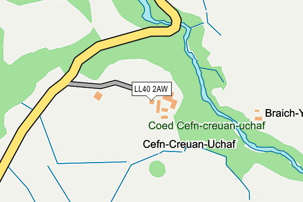 LL40 2AW map - OS OpenMap – Local (Ordnance Survey)