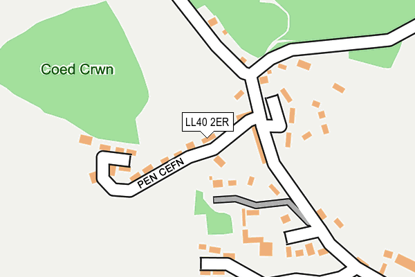 LL40 2ER map - OS OpenMap – Local (Ordnance Survey)