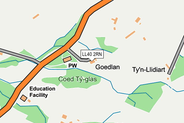 LL40 2RN map - OS OpenMap – Local (Ordnance Survey)