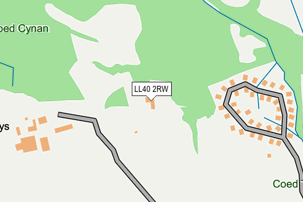 LL40 2RW map - OS OpenMap – Local (Ordnance Survey)