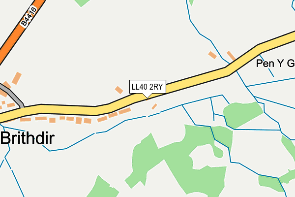 LL40 2RY map - OS OpenMap – Local (Ordnance Survey)