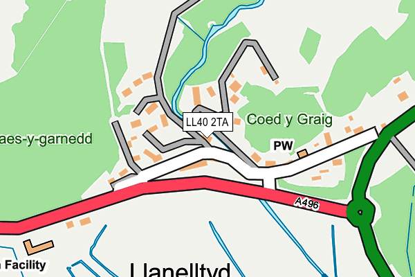 LL40 2TA map - OS OpenMap – Local (Ordnance Survey)
