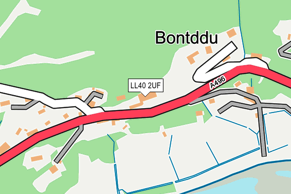 LL40 2UF map - OS OpenMap – Local (Ordnance Survey)