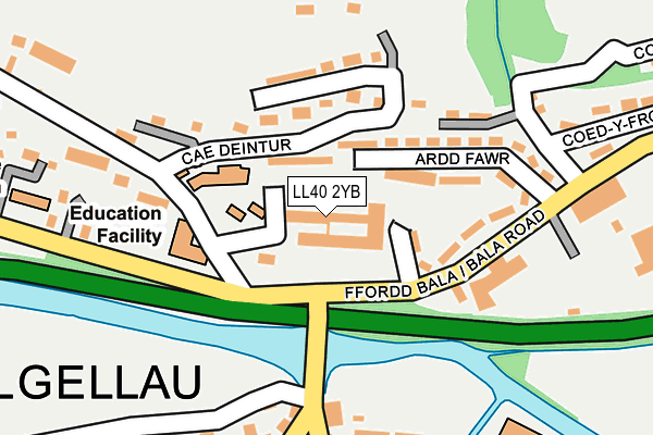 LL40 2YB map - OS OpenMap – Local (Ordnance Survey)