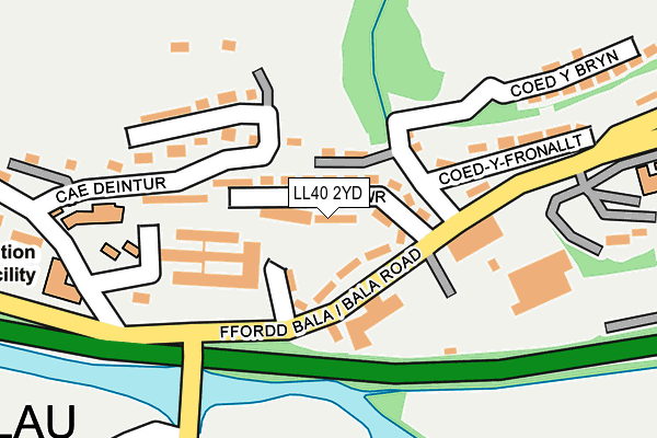 LL40 2YD map - OS OpenMap – Local (Ordnance Survey)