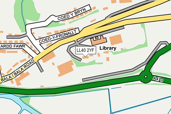 LL40 2YF map - OS OpenMap – Local (Ordnance Survey)