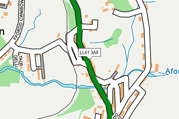 LL41 3AX map - OS OpenMap – Local (Ordnance Survey)