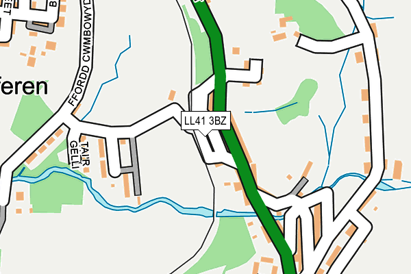 LL41 3BZ map - OS OpenMap – Local (Ordnance Survey)