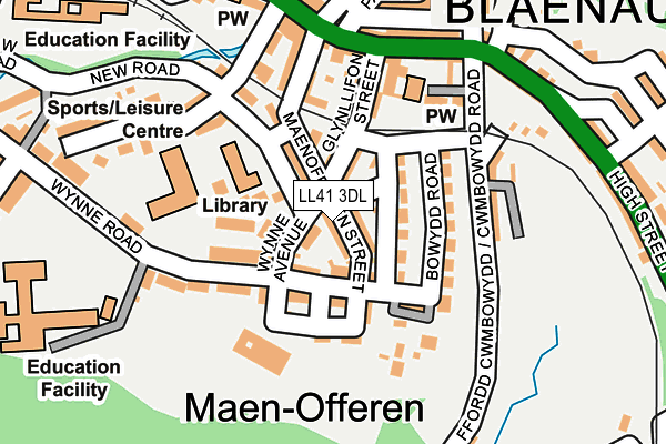 LL41 3DL map - OS OpenMap – Local (Ordnance Survey)