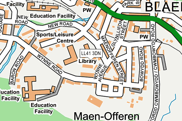 LL41 3DN map - OS OpenMap – Local (Ordnance Survey)