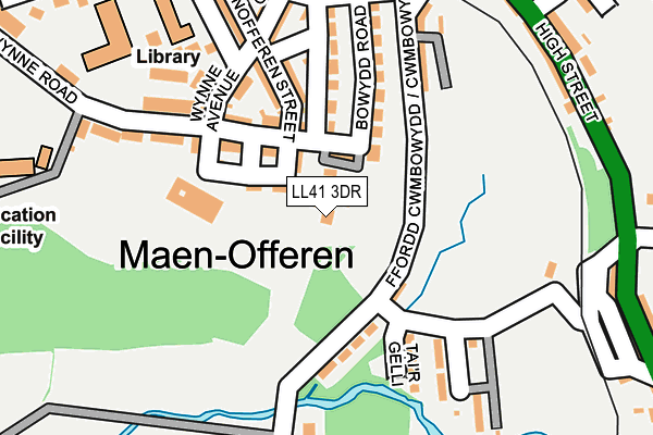 LL41 3DR map - OS OpenMap – Local (Ordnance Survey)