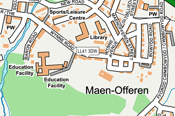 LL41 3DW map - OS OpenMap – Local (Ordnance Survey)