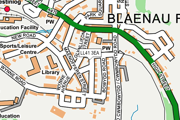 LL41 3EA map - OS OpenMap – Local (Ordnance Survey)