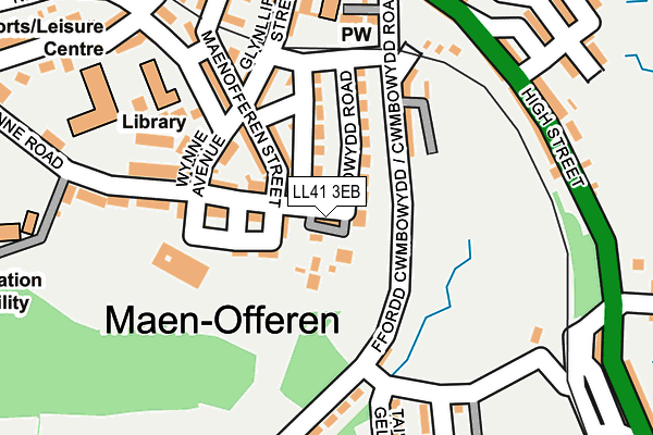 LL41 3EB map - OS OpenMap – Local (Ordnance Survey)