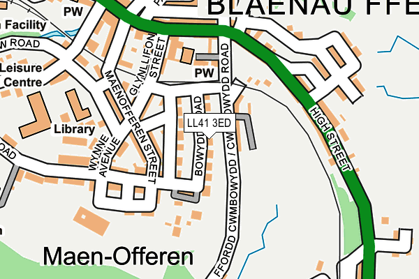 LL41 3ED map - OS OpenMap – Local (Ordnance Survey)