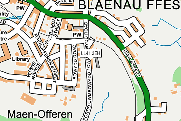 LL41 3EH map - OS OpenMap – Local (Ordnance Survey)