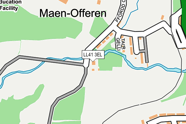 LL41 3EL map - OS OpenMap – Local (Ordnance Survey)