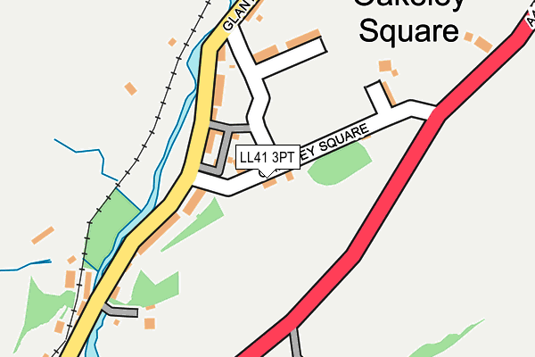 LL41 3PT map - OS OpenMap – Local (Ordnance Survey)
