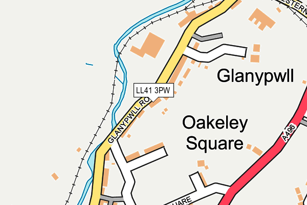 LL41 3PW map - OS OpenMap – Local (Ordnance Survey)