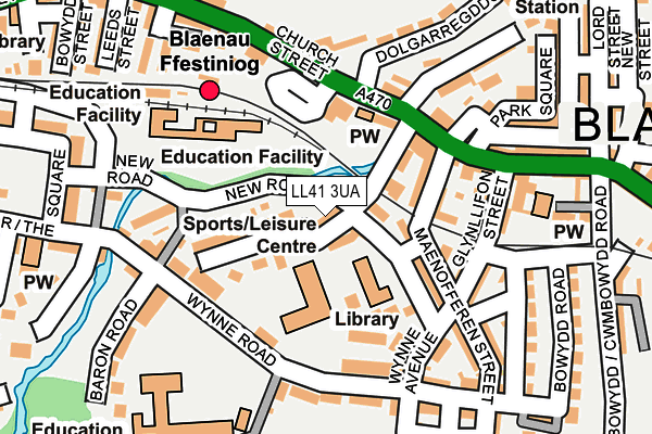 LL41 3UA map - OS OpenMap – Local (Ordnance Survey)