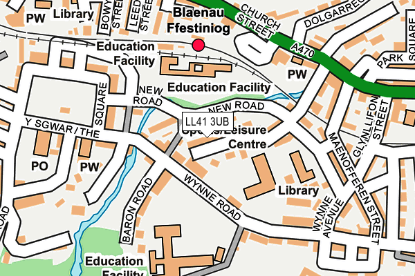 LL41 3UB map - OS OpenMap – Local (Ordnance Survey)
