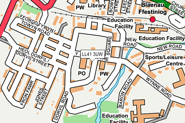 LL41 3UW map - OS OpenMap – Local (Ordnance Survey)