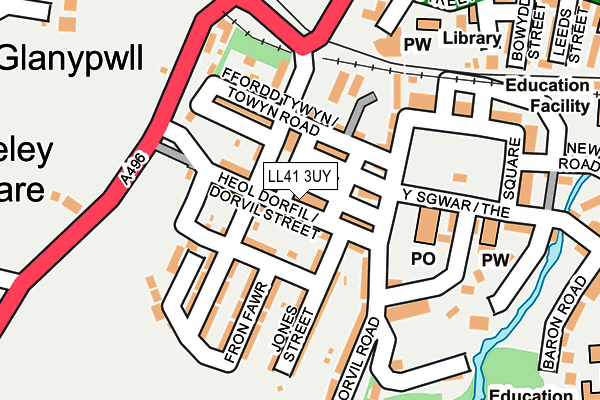 LL41 3UY map - OS OpenMap – Local (Ordnance Survey)
