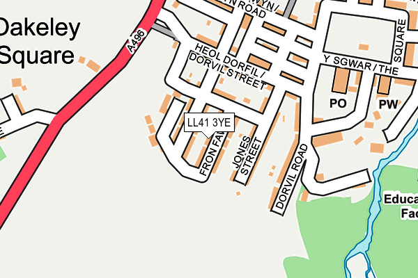 LL41 3YE map - OS OpenMap – Local (Ordnance Survey)