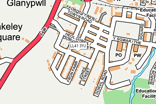 LL41 3YJ map - OS OpenMap – Local (Ordnance Survey)