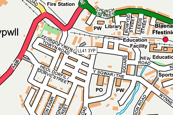 LL41 3YP map - OS OpenMap – Local (Ordnance Survey)