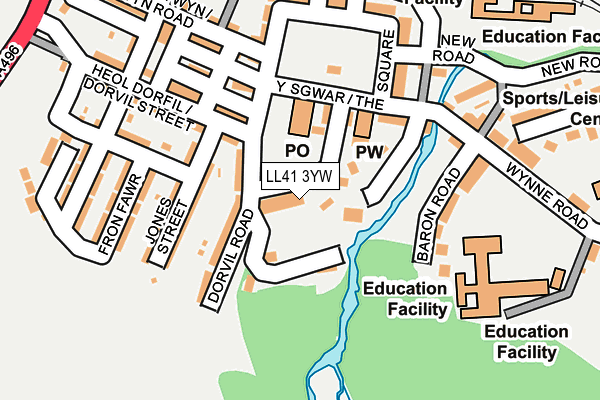 LL41 3YW map - OS OpenMap – Local (Ordnance Survey)