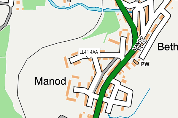 LL41 4AA map - OS OpenMap – Local (Ordnance Survey)