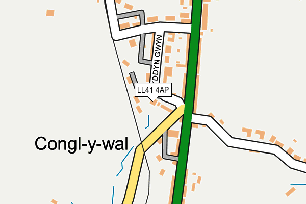 LL41 4AP map - OS OpenMap – Local (Ordnance Survey)