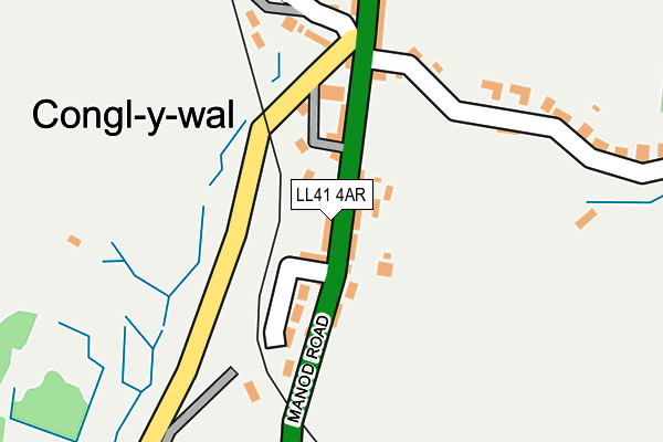 LL41 4AR map - OS OpenMap – Local (Ordnance Survey)