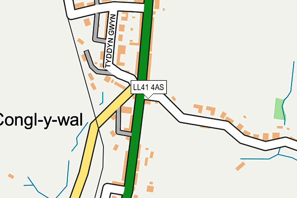 LL41 4AS map - OS OpenMap – Local (Ordnance Survey)