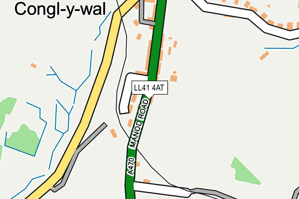 LL41 4AT map - OS OpenMap – Local (Ordnance Survey)