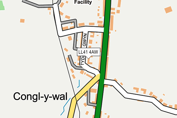 LL41 4AW map - OS OpenMap – Local (Ordnance Survey)