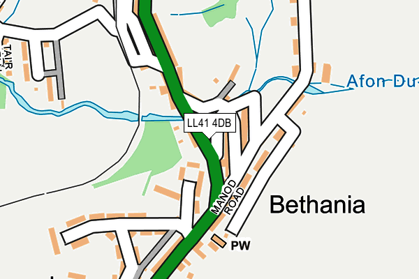 LL41 4DB map - OS OpenMap – Local (Ordnance Survey)