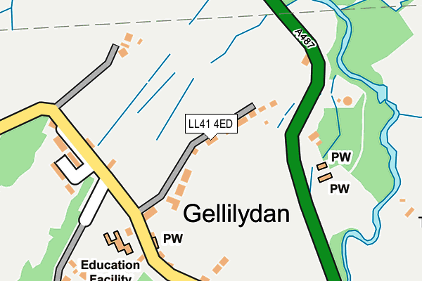 LL41 4ED map - OS OpenMap – Local (Ordnance Survey)