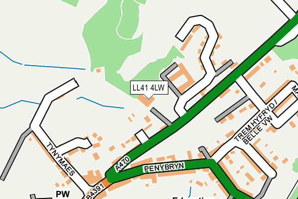 LL41 4LW map - OS OpenMap – Local (Ordnance Survey)