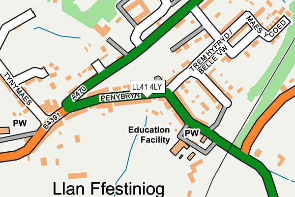 LL41 4LY map - OS OpenMap – Local (Ordnance Survey)