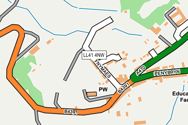 LL41 4NW map - OS OpenMap – Local (Ordnance Survey)