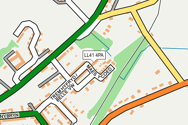 LL41 4PA map - OS OpenMap – Local (Ordnance Survey)
