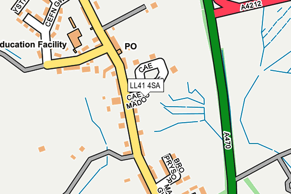 LL41 4SA map - OS OpenMap – Local (Ordnance Survey)